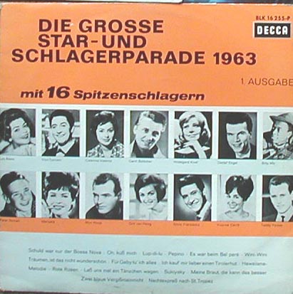 Albumcover Decca Sampler - Die große Star- und Schlagerparade 1963, 1. Ausgabe mit 16 Spitzenschlagern