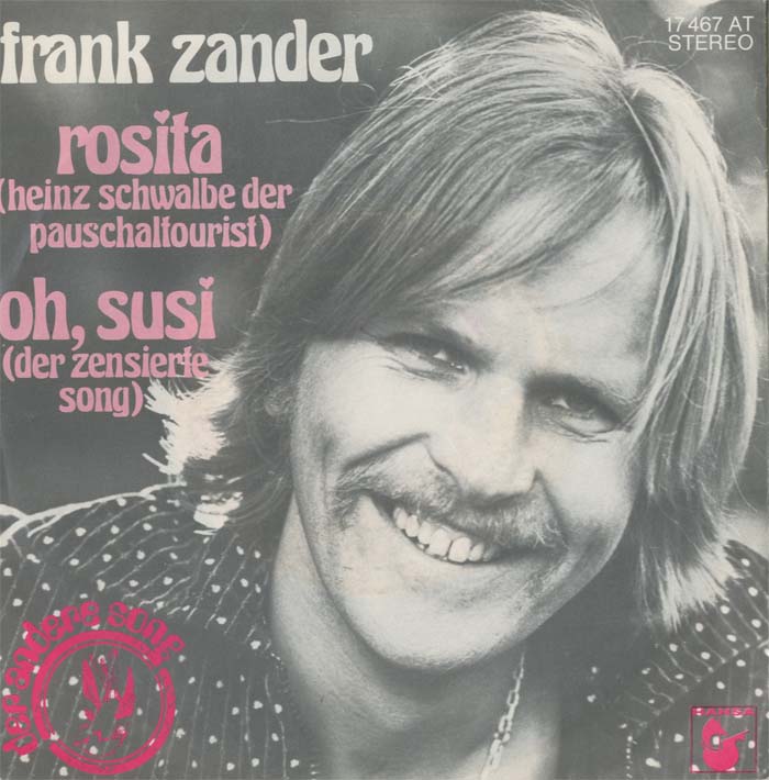 Albumcover Frank Zander - Rosita (Heinz Schwalbe der Pauschaltourist)/ Oh Susie (Der zensierte Song)