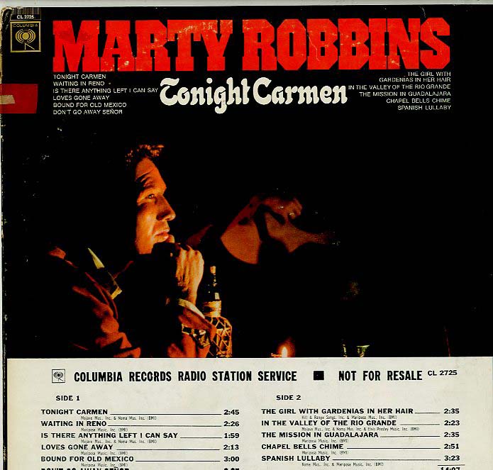 Albumcover Marty Robbins - Tonight Carmen
