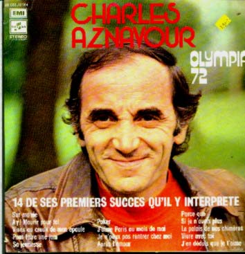 Albumcover Charles Aznavour - Olympia 72 - 14 de ses premiers succes qu´il y interprete