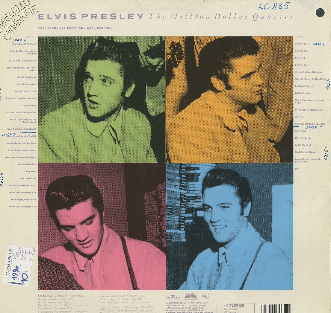 Albumcover Elvis Presley, Jerry Lee Lewis, Johnny Cash (Million Dollar Quartedtt) - Elvis Presley - The Million Dollar Quartett 