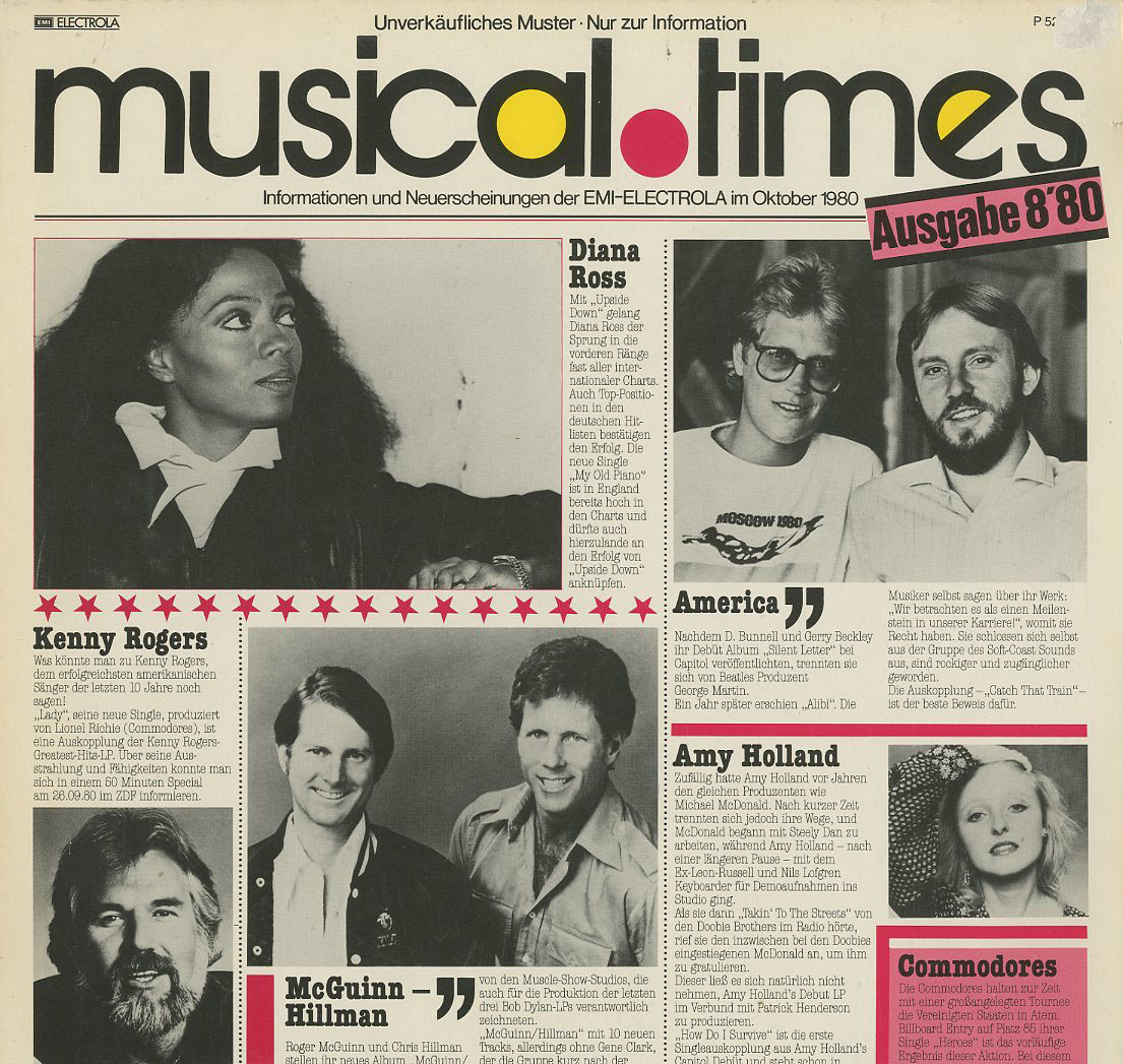 Albumcover musical times  EMI Electrola Informationsplatten - Ausgabe 8/80