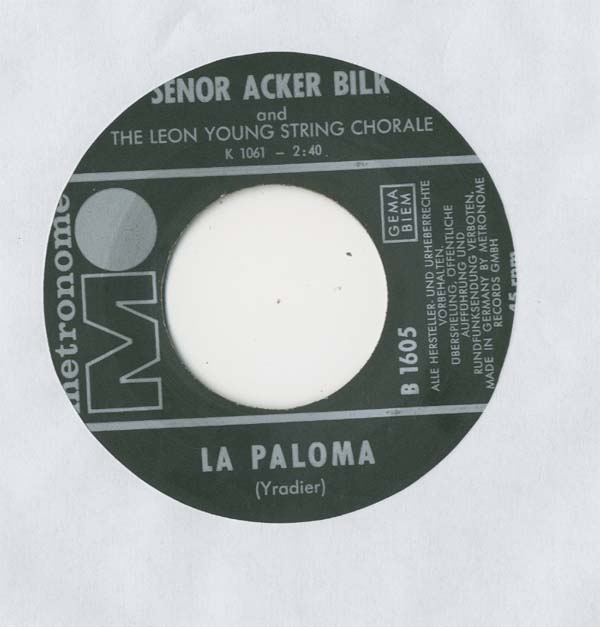 Albumcover Mr. Acker Bilk - La Paloma / Quizas quizas