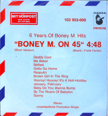 Albumcover Boney M. - Boney M. on 45" - 6 Years of Boney M Hits