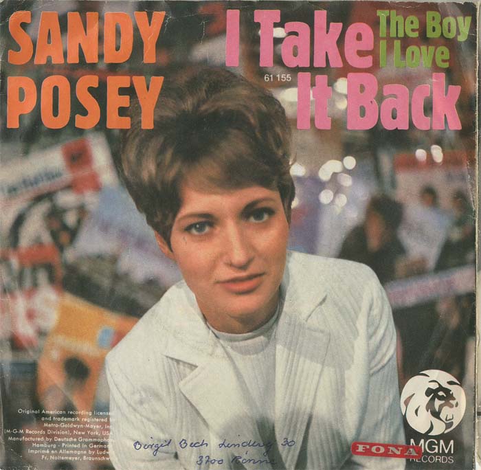 Albumcover Sandy Posey - I Take It Back / The Boy I Love