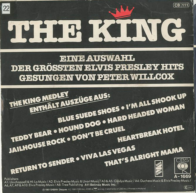 Albumcover Peter Willcox - The King / Dont Stop