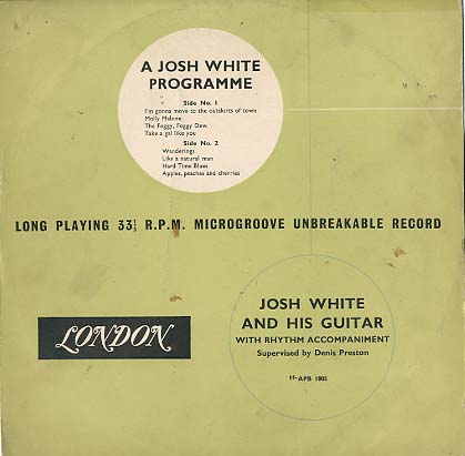 Albumcover Josh White - A Josh White Programme (25 cm)