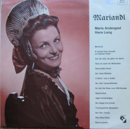 Albumcover Maria Andergast - Mariandl - mit Hans Lang