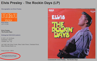 Screenshot Ansicht der Schallplatte