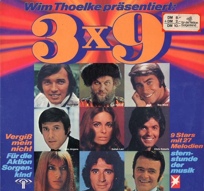 Albumcover 3 x 9 - 3 x 9 - Wim Thoelke präsentiert Stars und Ihre Melodien -  Erste Ausgabe 1971 