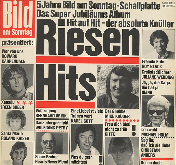 Albumcover Deutsche Sampler 70er und 80er Jahre - BILD am Sonntag präsentiert Riesenhits
