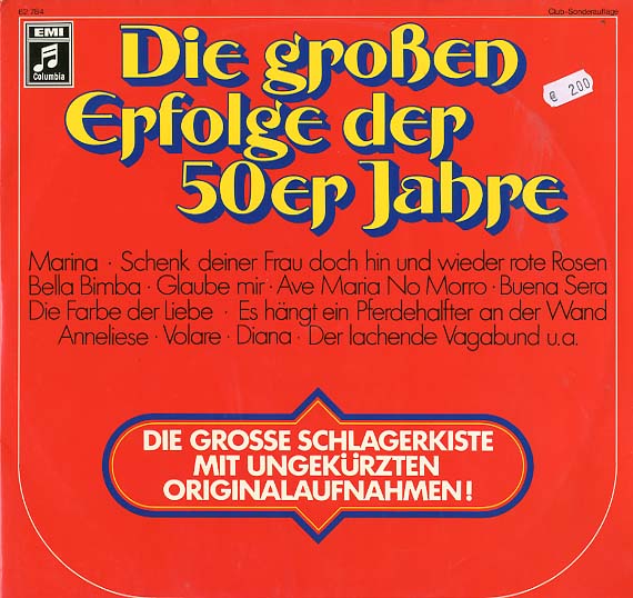 Albumcover Columbia / EMI Sampler - Die großen Erfolge der 50er Jahre (DLP)