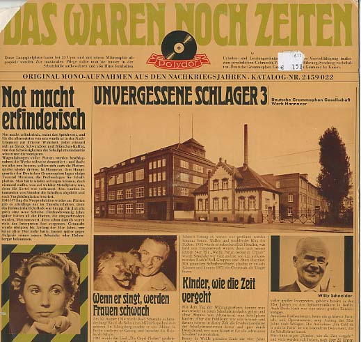 Albumcover Polydor Sampler - Das waren noch Zeiten - Unvergessene Schlager 3 - Original Mono-Aufnahmen aus den Nachkriegsjahren  (1947 - 49)