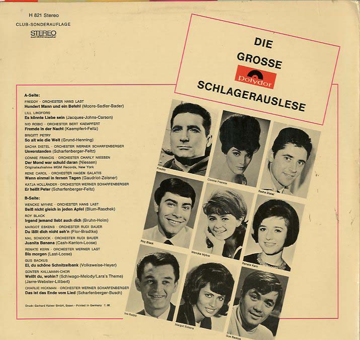 Albumcover Polydor Sampler - Die große Polydor Schlagerauslese