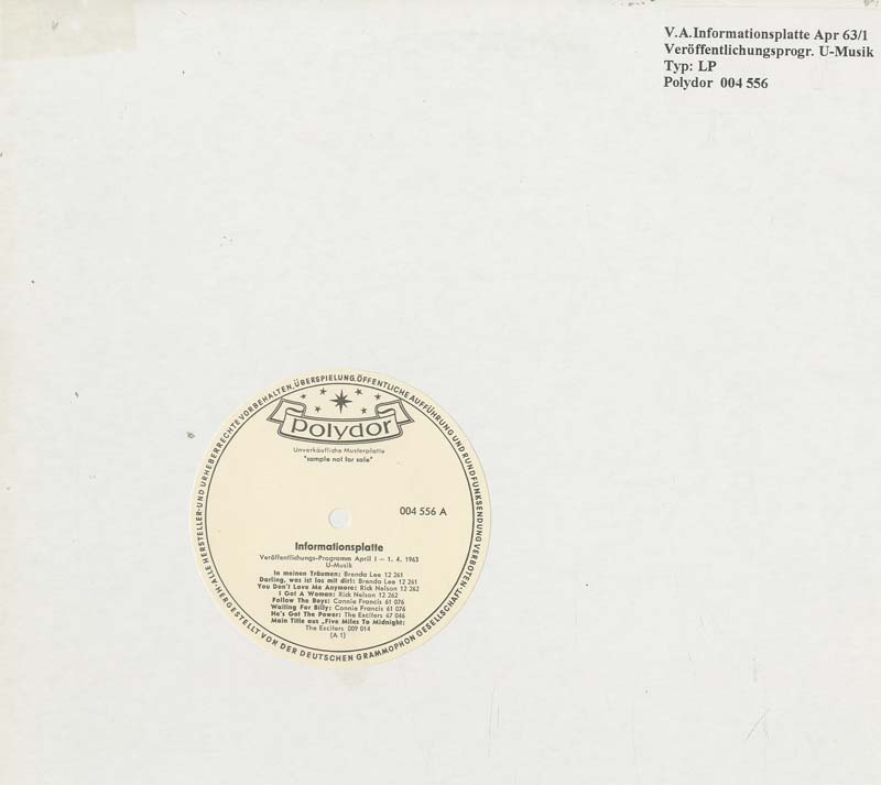 Albumcover Polydor Informationsplatte - 1963/4 April 63/1 (1.4.1963)