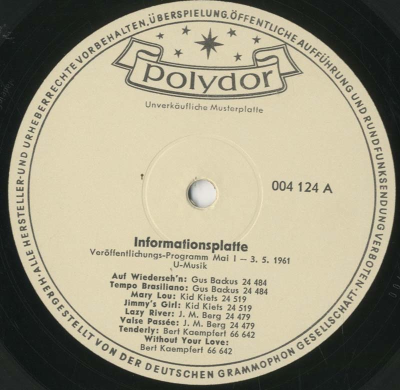 Albumcover Polydor Informationsplatte - 1961 Informationsplatte Mai I (3.5. 1961)