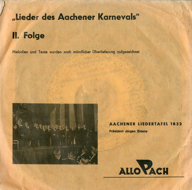 Albumcover Aachener  Liedertafel - Lieder des Aachener Karnevals II. Folge 1963