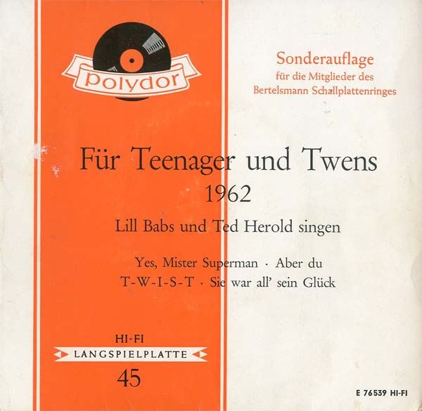 Albumcover Polydor Sampler - Für Teenager und Twens 1962 