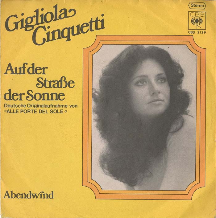 Albumcover Gigliola Cinquetti - Auf der Straße der Sonne (Alle porte del sole) / Abendwind