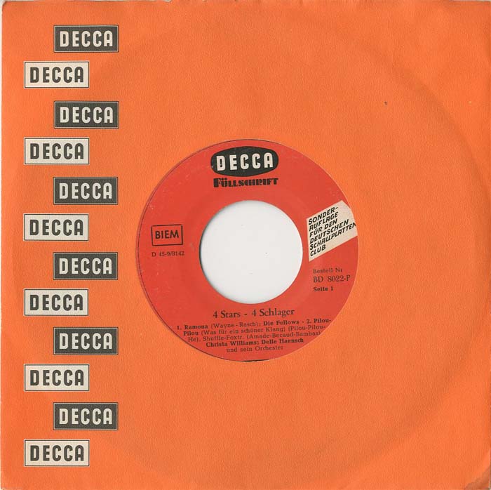 Albumcover Decca Sampler - 4 Stars - 4 Schlager