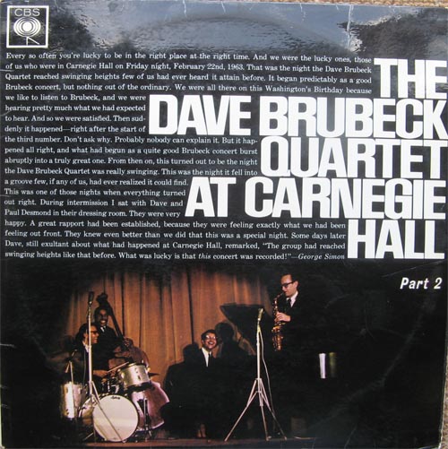 Albumcover Dave Brubeck - At Carnegie Hall Part 2 (Feb 22nd, 1963)