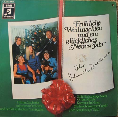 Albumcover Helmut Zacharias - Fröhliche Weihnachten und ein glückliches Neues Jahr - mit seinem Orchester und den Westfälischen Nachtigallen, u.a. Stille Nacht, Oh du fröhliche, Am