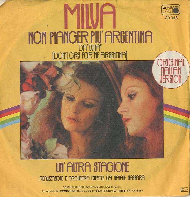 Albumcover Milva - Non Pianger Piu Argentina (Dont Cry For Me Argentina)*/ Un altra stagione