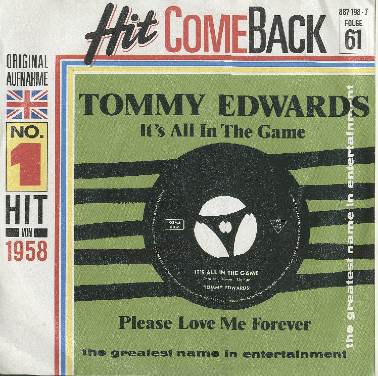Albumcover Tommy Edwards - Its All In the Game / Please Love Me Forever  (Hit Come Back Folge 61)
