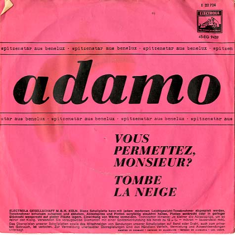 Albumcover Adamo - Vous permettez Monsieur / Tombe la neige