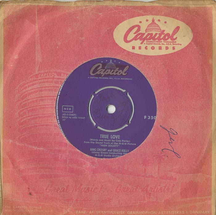Albumcover High Society (Bing Crosby, Grace Kelly, Frank Sinatra) - True Love (Bing Crosby + Grace Kelly) / Did You Ever (Bing Crosby + Frank Sinatra)