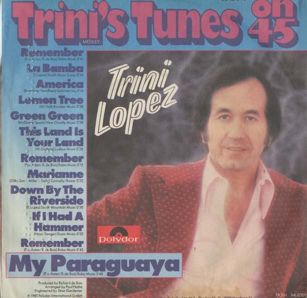 Albumcover Trini Lopez - Trinis Tunes on 45 / My Paraguaya