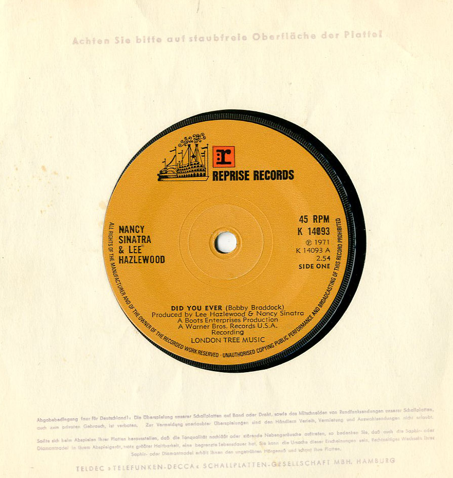 Albumcover Nancy Sinatra & Lee Hazlewood - Did You Ever / Back On The Road