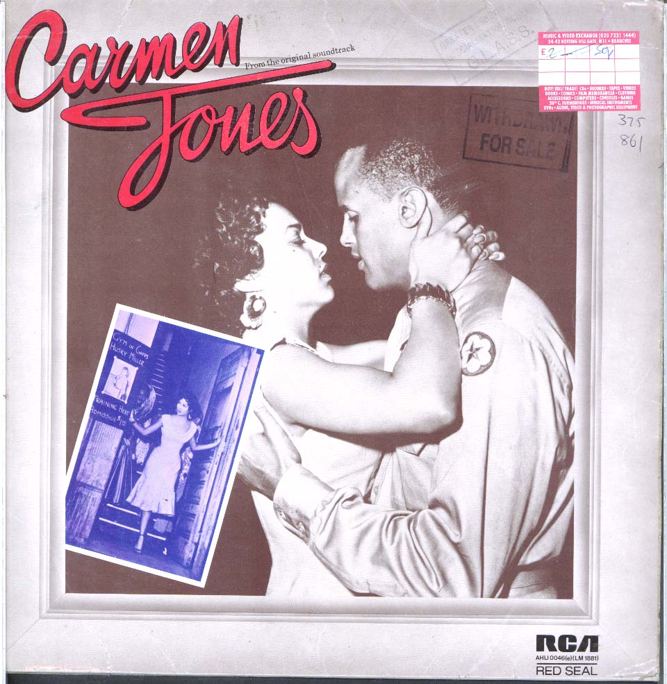 Albumcover Carmen Jones - From The Original Soundtrack, starring Harry Belafonte, Dorothy Dandridge with the voices of Marilyn Horne, Pearl Bailey u.a.