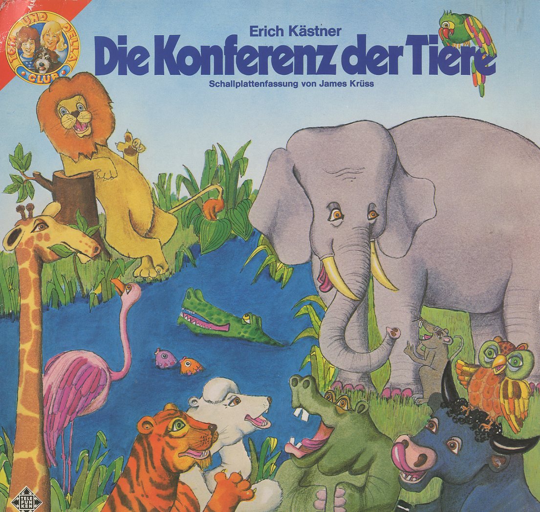 Albumcover Erich Kästner - Konferenz der Tiere <br> Schallplattenfassung von James Krüss (Tom und Della Club)