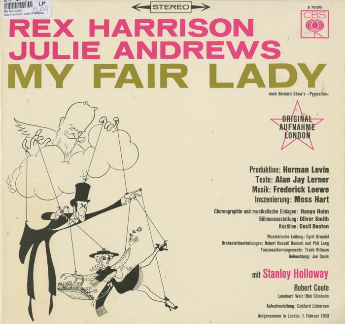 Albumcover My Fair Lady - Rex Harrison und Julie Andrews - Original Aufnahme London